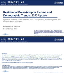 Residential Solar-Adopter Income and Demographic Trends
